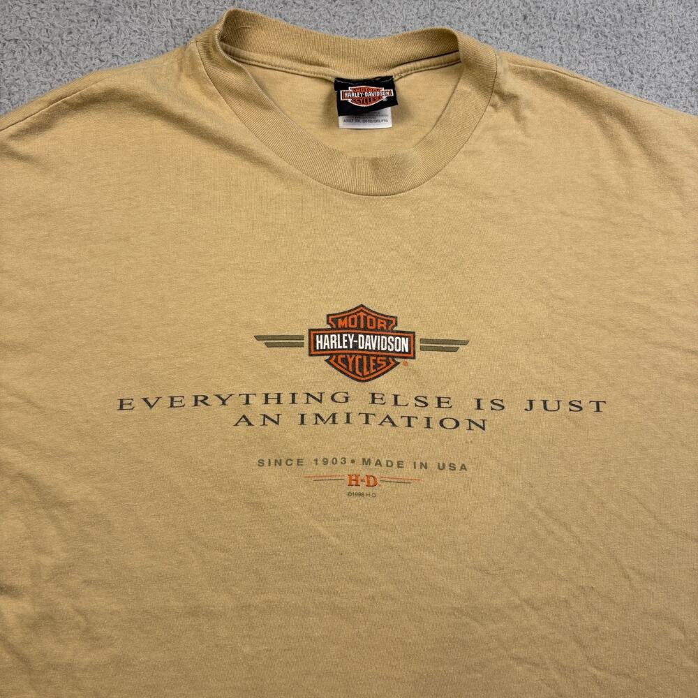 VTG Harley Davidson Shirt Mens 2XL Beige Rockland County New York 90s Y2k Biker - Picture 3 of 15